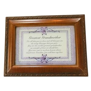 Greatest Grandmother Sentiment Wooden Musical Jewelry Box